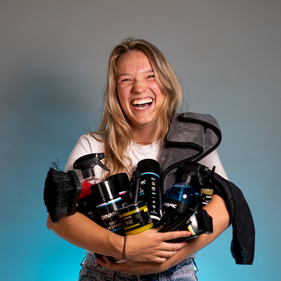 Person holding Dynamic products