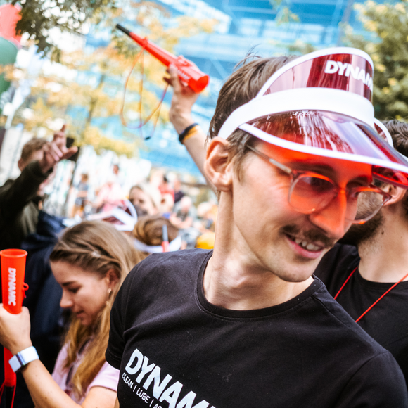 Dynamic employee with cap